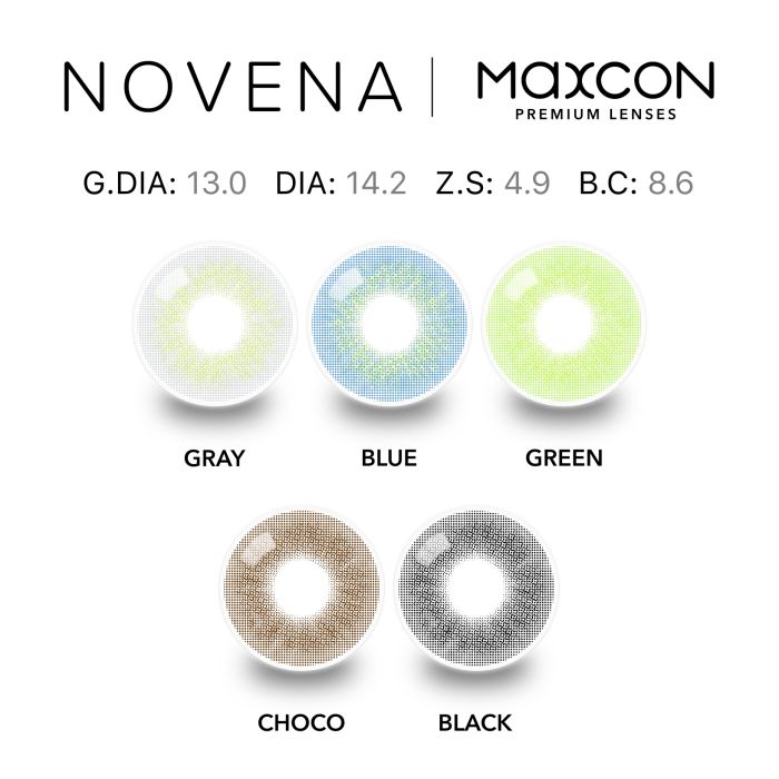 Цветные линзы на 12 месяцев Maxcon Novena
