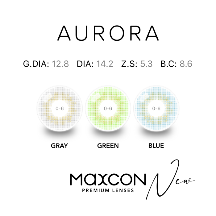 Цветные линзы на 3 месяца Maxcon Aurora