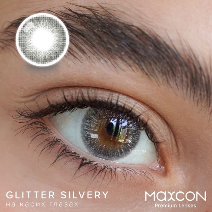 Сияющие цветные линзы на 6 месяцев Maxcon Glitter