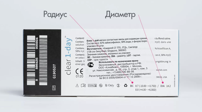 Однодневные гидрогелевые контактные линзы Clear 1-day