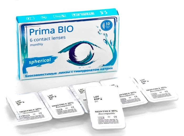 Гидрогелевые линзы на 1 месяц ношения OKVision® PRIMA BIO SPHERICAL 6 блистеров
